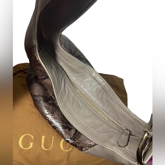GUCCI Python Greenwich Hobo Shoulder Bag in Excellent Condition, leather - Picture 7 of 15
